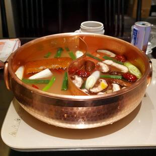 铜火锅家用鸳鸯锅涮肉熬汤复古紫铜盆 加厚纯铜火锅纯手工铜锅老式