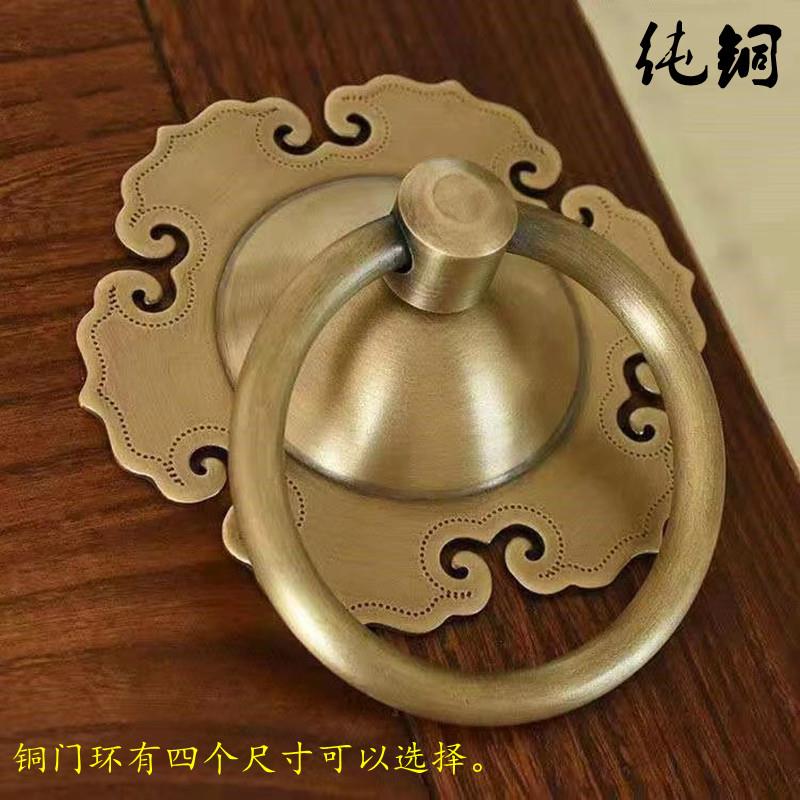 门环老式门老铜门扣仿古门环大门拉手古铜铜门环纯铜木门把手老式