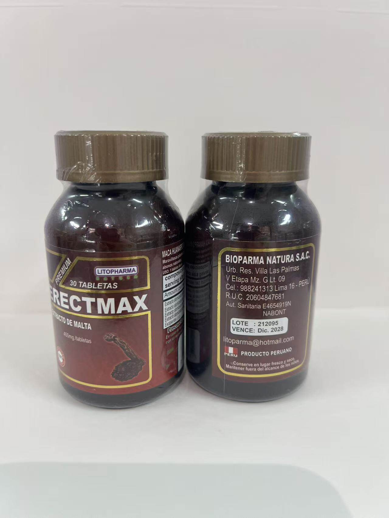 2瓶秘鲁进口男根果精片ErectMax上帝之根提纯片黑玛咖30粒/瓶正品