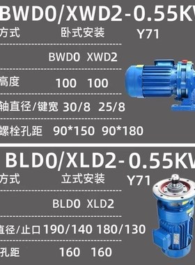 摆线针轮减速机BWD0#1#2#3#4#5#XWD2#3#4#5#6#7#卧立式BLD搅拌机
