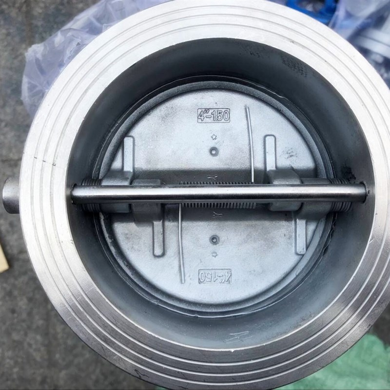 304不锈钢对夹双瓣式止回阀H77X-16PJ 对夹蝶型软密封止回阀单向