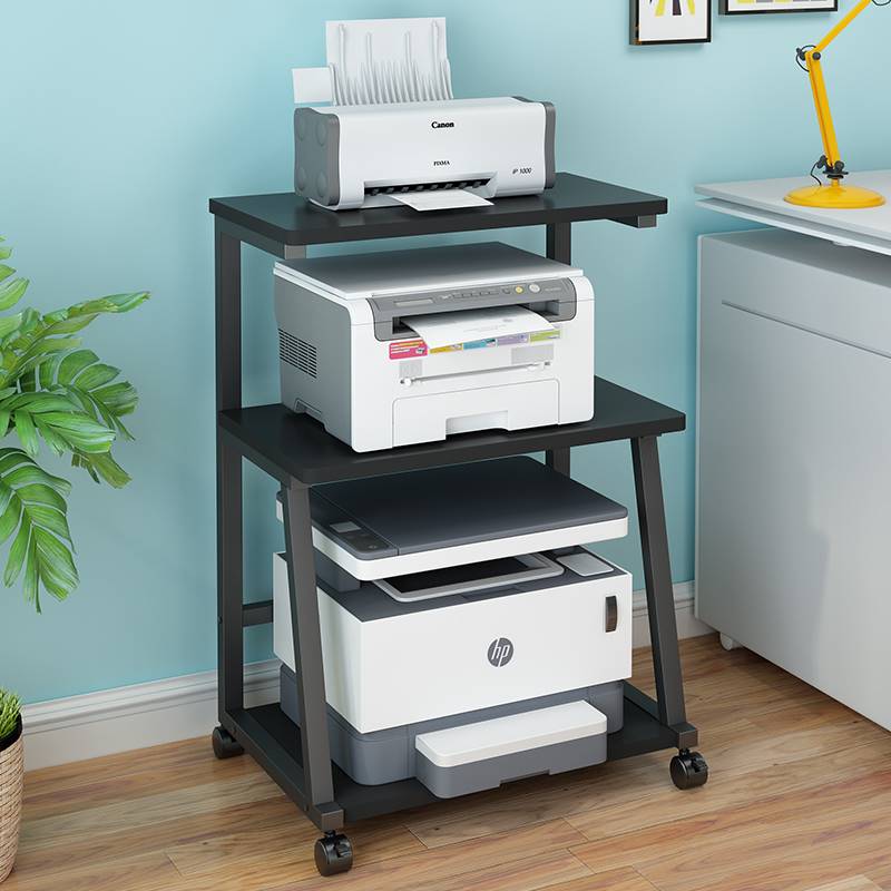 极速爵彩落地三层可移动印表机置物架办公影印P家用厨房多用收纳