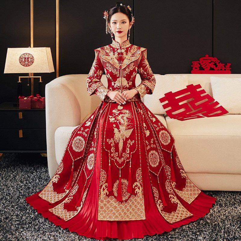 秀禾服新娘婚服秋冬2025新款中式礼服结婚敬酒Q小个子出阁嫁衣显