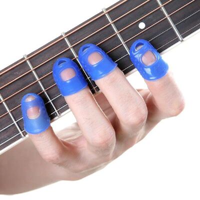速发4Pcs/Set Silicone Finger Guards Guitar Fingertip Protect