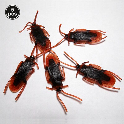 极速5pcs  Hgalloween Decoration Props Gadget Plastic Cockroa