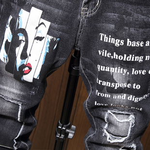 极速Male Jeans Men MenS Jean HomCme Denim Slim Fit Pants Tr