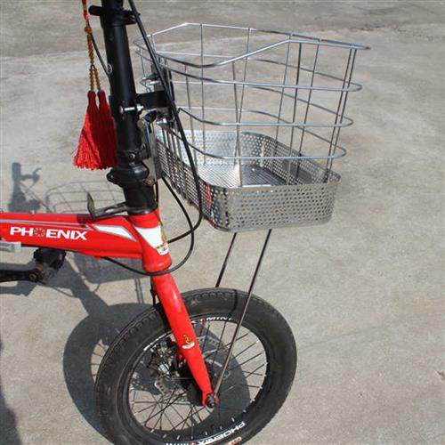 极速折叠自行车固定支架支撑改装B车篮菜篮电动车前筐安装配件灯