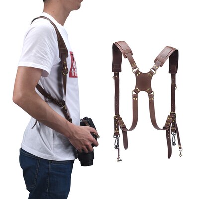 极速Digital Camera Strap Leaxther DSLR Strap Double Shoulder