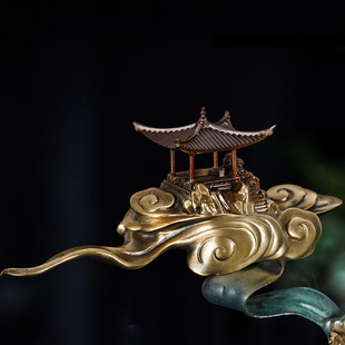 新品葫芦全铜摆件新中式玄关装饰品铜雕塑工艺Q品酒店办公桌面开