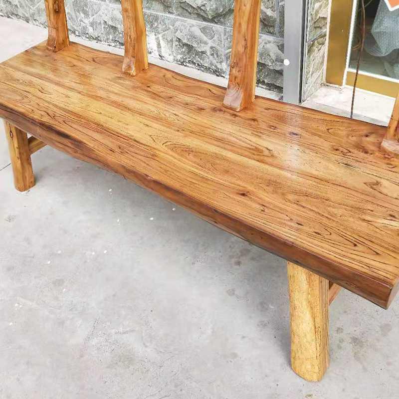 极速老榆木长凳全实木餐桌凳子换鞋D矮凳休闲长凳子长条凳带靠背