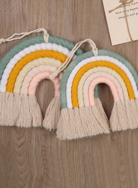极速8 Layers Nordic Woven Rainbow Tapestry Home TDecor Wall
