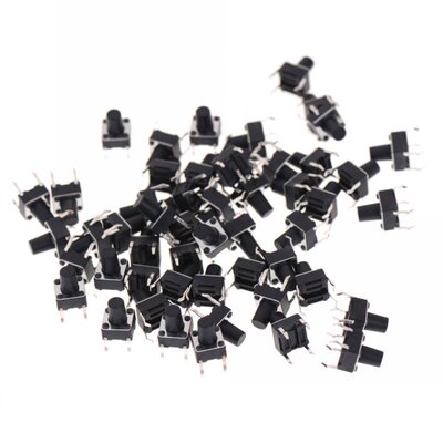 极速50apcs/lot DC 12V 0.5A 6x6x8MM 4PIN Tactile Tact Push Bu