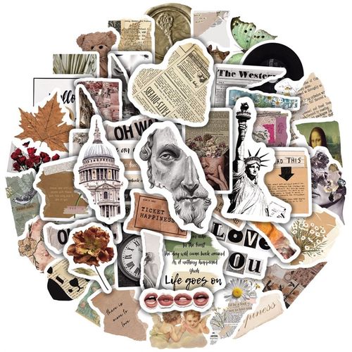 极速20/50pcs Vintage Stickers Retro Vsco LGraffiti Aesthetic