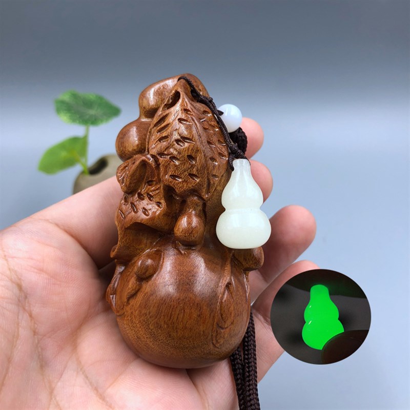 极速黄花梨木雕葫芦手把件u汽车钥匙扣男女手机链文玩工艺品摆件