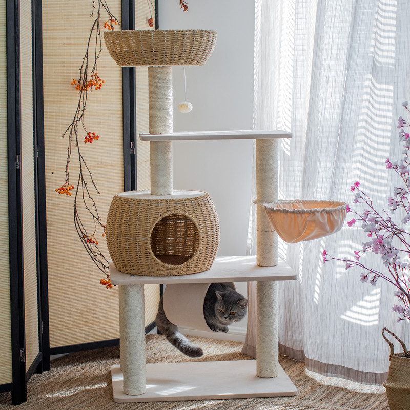 极速出口日本!藤编猫爬架u猫窝猫树一体剑麻猫抓板多层跳台大型易,宠物/宠物食品及用品,猫爬架,淘宝优惠券,粉丝福利购,淘宝优惠卷