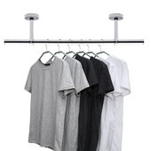 极速兰雍304不锈钢固定式 阳台晾衣杆L单杆晾衣架家用室内挂衣 顶装