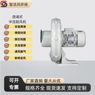 中压鼓风机750W耐高温助燃鼓风机CX中压风机 0.75kw透浦式 75A