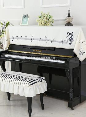端大气立式钢琴白色盖巾防尘罩琴罩电钢琴半罩简约法式蕾丝盖布