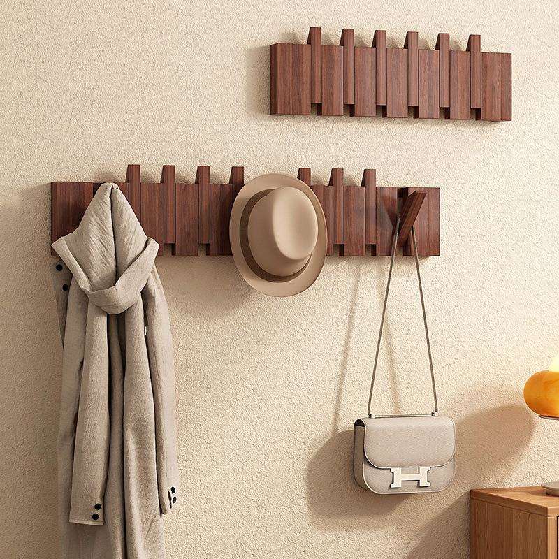 免打孔钢琴键挂钩衣服架挂衣钩入户门门后卧室玄关墙上实木衣帽钩