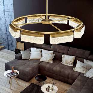 全铜客厅吊灯意式 创意2022奢华高档别墅灯具 后现代轻奢大气个性