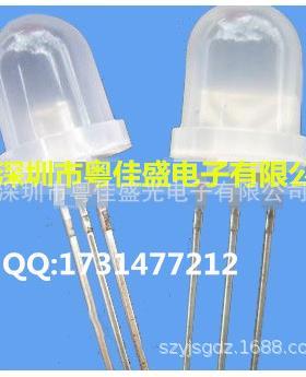 led雾状8MM圆头红蓝双色共阴高亮F8红蓝双色共阴LED灯珠发光管