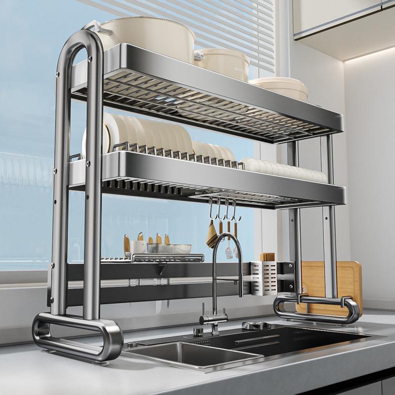 美厨物语不锈钢水槽置物架厨房碗碟收纳水池碗架多功能碗盘沥水架