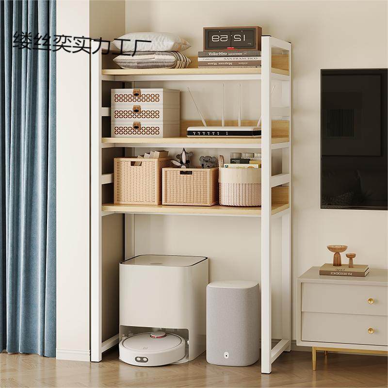 客厅落地收纳架扫地机器人置物架下面放饮水机垃圾桶阳台铁艺花架