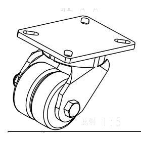 直径80MM 载重1750KG超重型低重心脚轮活动 双轮结构黑色MC双轮