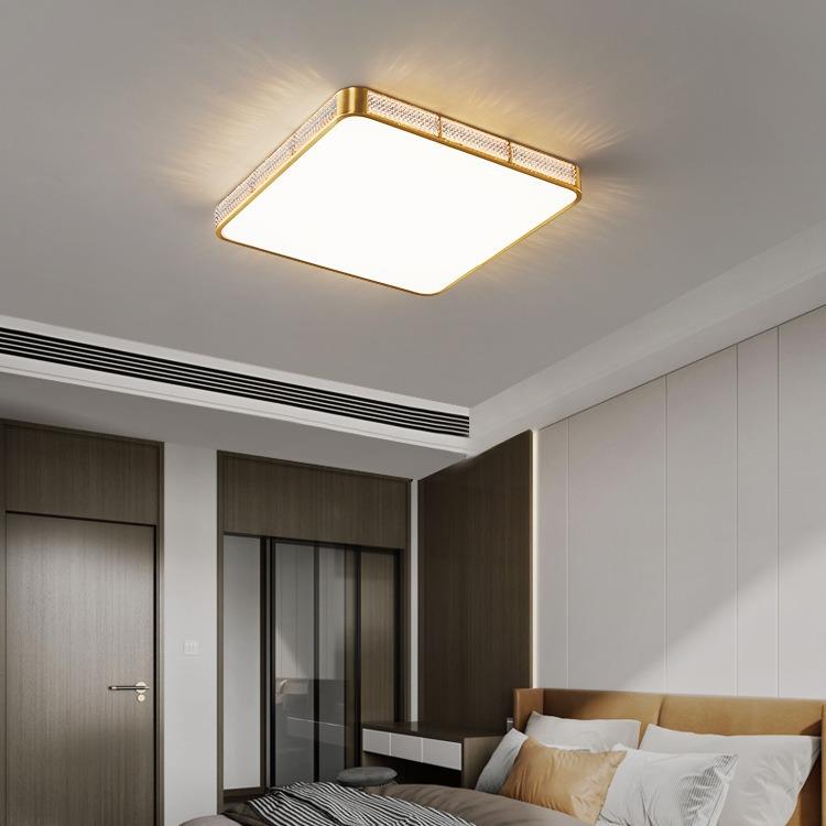 2022新款 全铜LED吸顶灯全屋北欧简约现代方形客厅卧室书房铜灯具