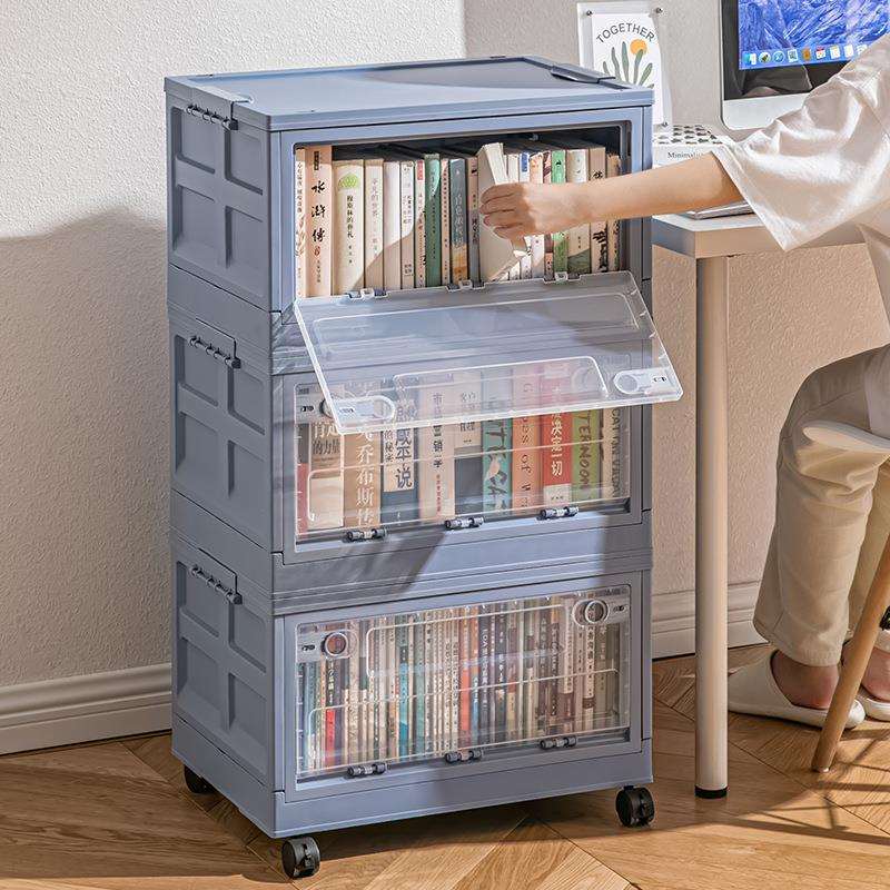 多层收纳箱家用整理箱大容量透明学生侧开衣物储物箱防尘箱储物柜