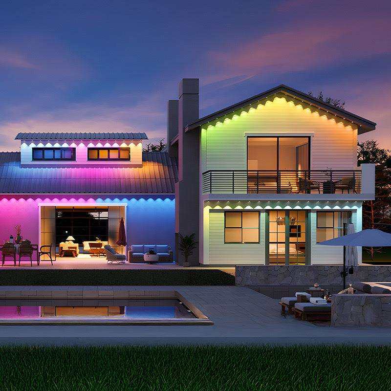 跨境智能APP防水屋檐灯RGB幻彩装饰氛围灯室内庭院灯圣诞led灯串