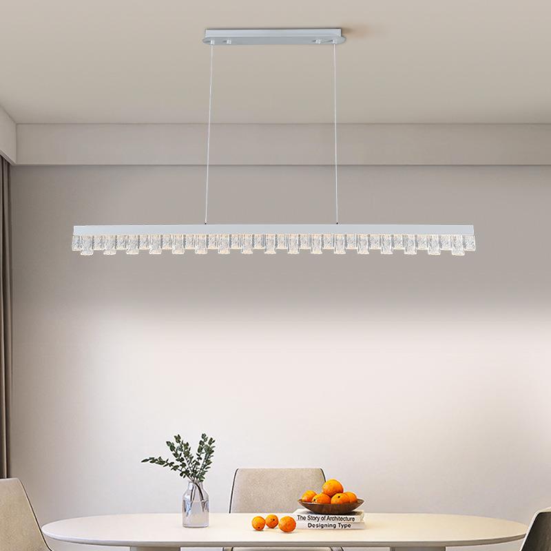 全光谱护眼复古意式轻奢餐厅灯创意极简个性一字长条吧台餐桌吊灯