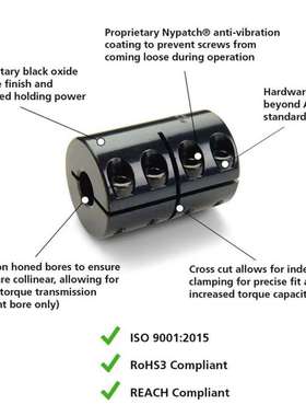 RULAND 刚性联轴器 CLX一体夹紧式联轴器 5/8X5/8孔 CLX-10-10-F