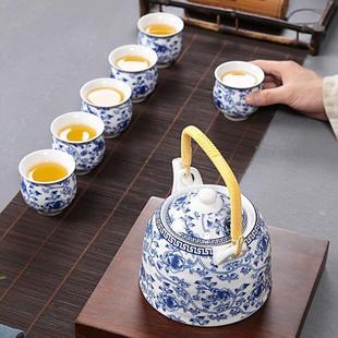 双层功夫茶杯陶瓷不烫手青花瓷杯子小茶杯单杯家用隔热办公茶具瓷