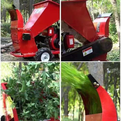 碎枝机果园树f枝粉碎机柴油汽电多功能移动粉碎园林树木秸秆碎木