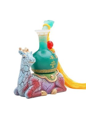 树脂工艺品一路平安鹿汽车y摆件绒沙金创意鹿摆件招财饰品