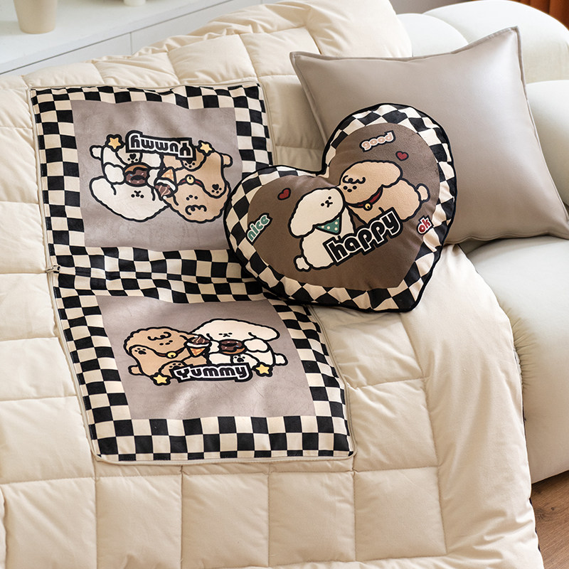 幸运小狗卡通抱枕被子二合一w客厅沙发午睡靠枕头毯子两用车用折,居家布艺,抱枕被,淘宝优惠券,粉丝福利购,淘宝优惠卷