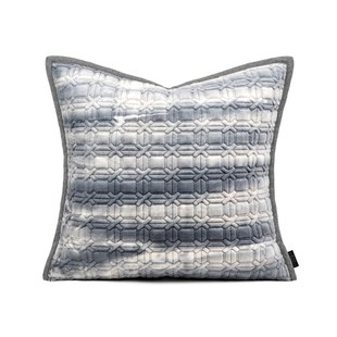 意式简约现代样板间抱枕沙发轻奢新中式蓝白N条状间棉客厅靠枕靠