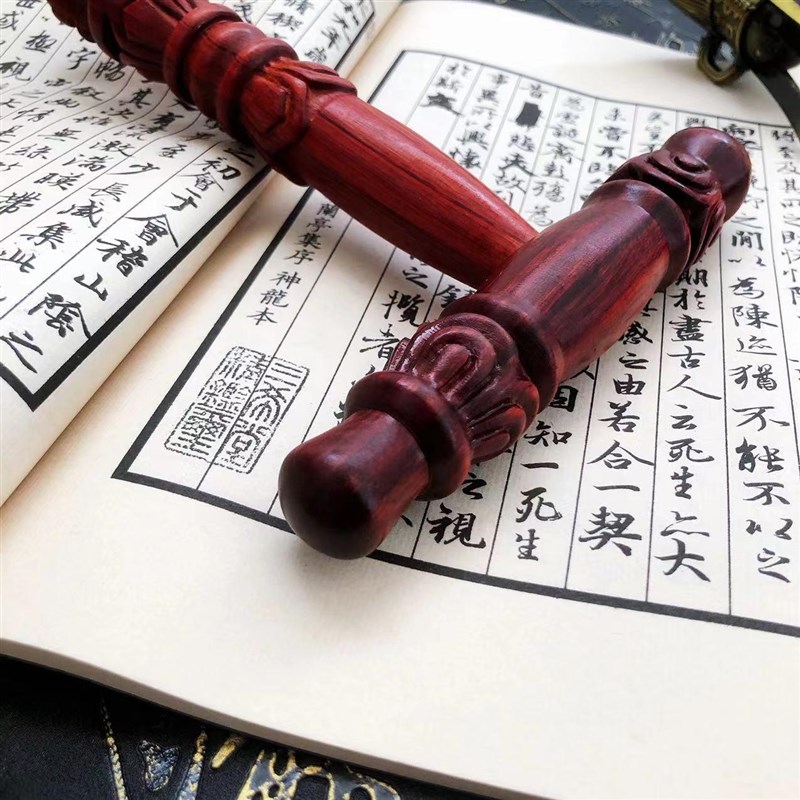 紫檀藏式全雕刻共振理s疗锤按摩捶点穴按摩穴位棒旅游纪念夫妻