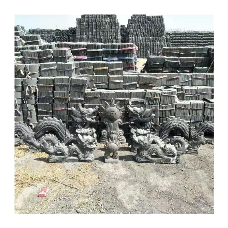 二龙戏珠屋檐双龙戏珠古建青瓦屋顶琉璃K瓦配件中式仿古建筑园林