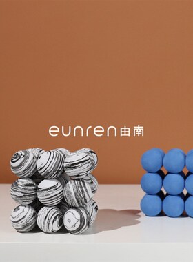 简约轻奢泡沫球立体魔方s摆件客厅样板房间设计感家居创意软装饰