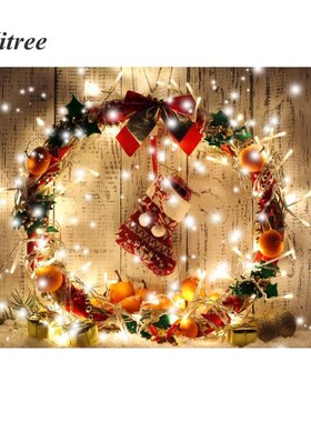 Wooden Boarhd Spring Flowers Tassel Planks Christmas Party D