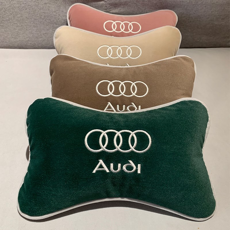 奥迪汽车头枕护颈枕乳胶枕A3A4LA6LA5A7A8LQ3PQ5Q7logo靠枕车用