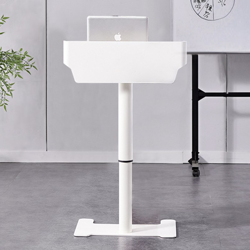 站立式升降演讲台白色简约t教室移动小型办公会议讲台桌主持发言