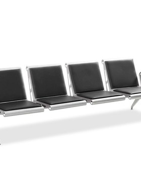臻远 ZY-ST-JC21 黑皮机场v椅排椅四人位 2180*680*780 按个销售