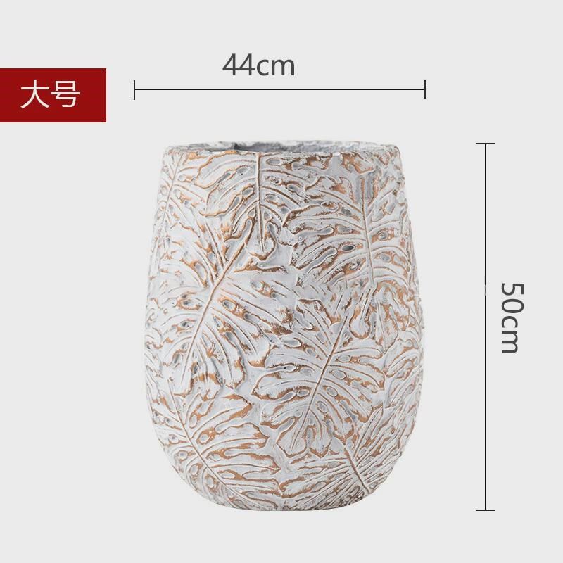 户外大号圆形水泥花盆北s欧商场镁泥花箱花瓶网红办公室庭院绿化