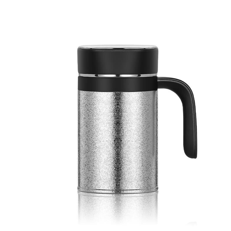 罗德梅科高档纯钛保温杯智u能侧把办公杯带手柄商务水杯泡茶杯送