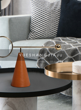 北欧极简现代几何l金属平衡艺术样板房售楼处会所软装装饰品摆件