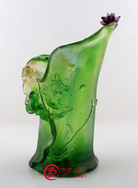 琉璃摆件合家欢乐花瓶创意家居客厅饰品朋友闺蜜R结婚生日祝寿礼