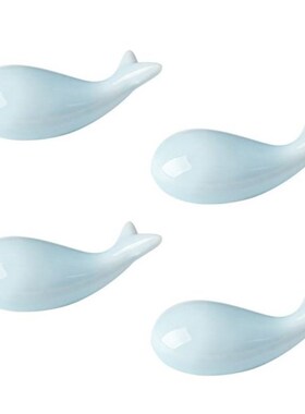 Set of 4 Blue Whmale Ceramic Chopstick Holder Chopstick Rest